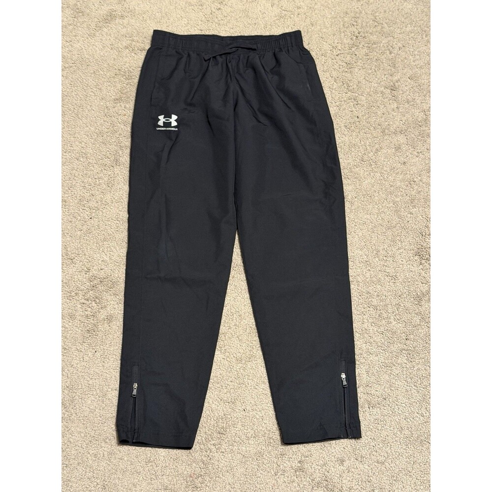 Under Armour Boys Track Pants Black XL Loose Fit Drawstring Training 1370184